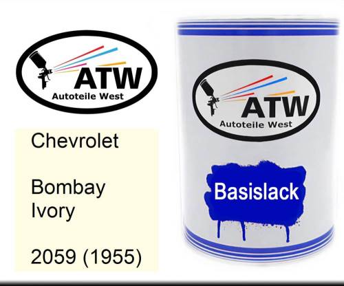 Chevrolet, Bombay Ivory, 2059 (1955): 500ml Lackdose, von ATW Autoteile West.